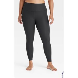 All in motion Black Ribbed Everyday High Rise Leggings 7/8 Size XXL